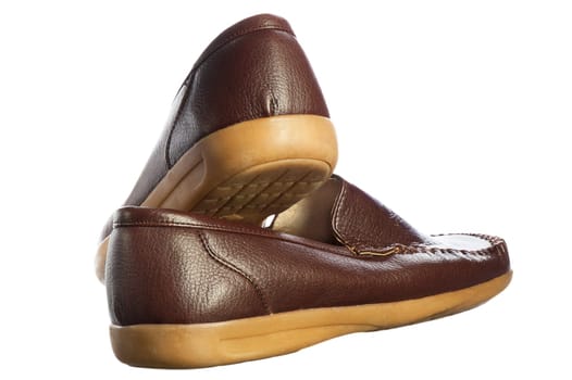 Italian leather men&#039 s shoes on a white background