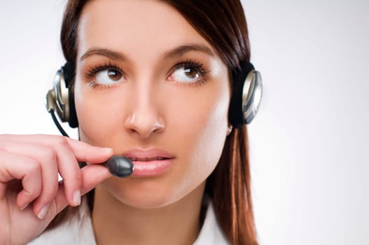 Business customer services agent close up shoot