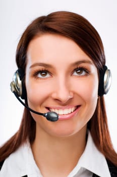 Business customer services agent close up shoot