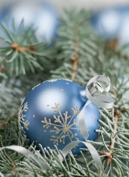 christmas ball with shallow focus close up shoot