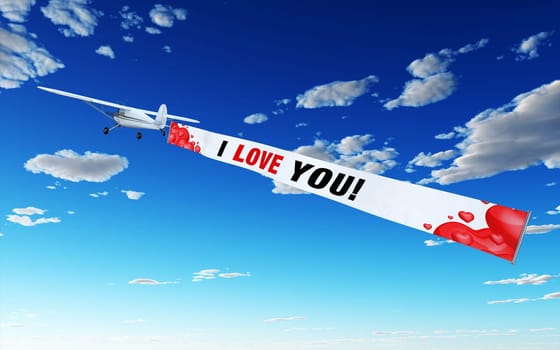 Airplane with banner - I LOVE YOU