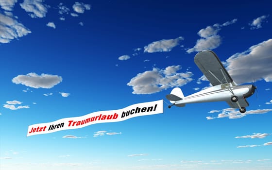 Airplane Banner - Book your dream vacation now!