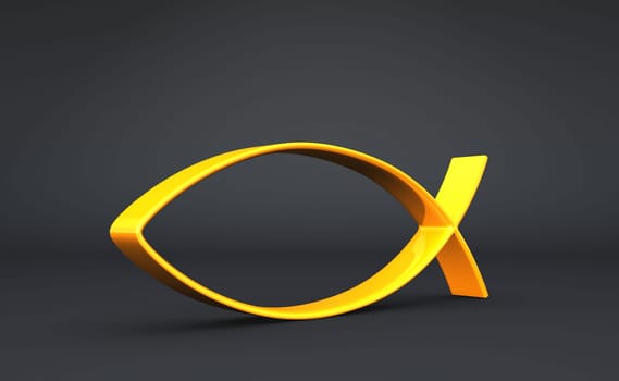 3D ICHTHYS Gold on Black 01