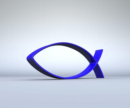 3D ICHTHYS Blue on Grey 01