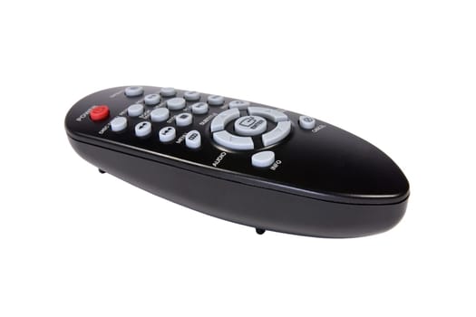 black remote control isolated on white background