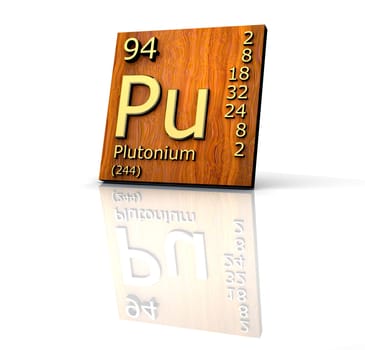 Plutonium form Periodic Table of Elements - wood board - 3d made