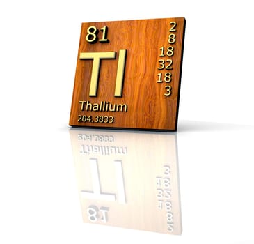 Thallium form Periodic Table of Elements - wood board - 3d made