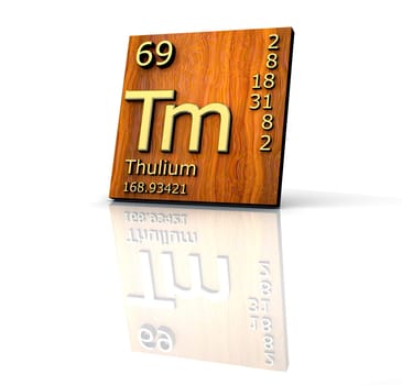 Thulium form Periodic Table of Elements - wood board - 3d made