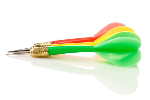 three darts with reflection on white background