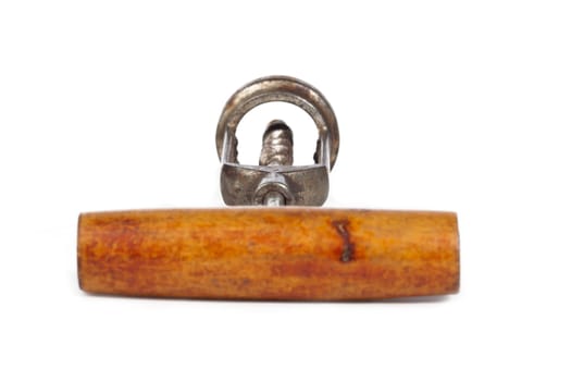 Senior corkscrew lying against white background