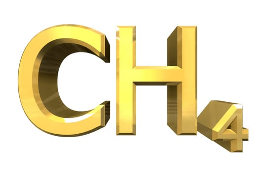 3d made - chemistry formulas in Gold of Methane