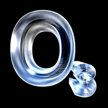 3d made - chemistry formulas in glass of ozone