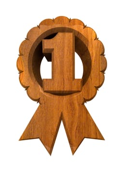 "First place"" decoration cockade in wood - 3d made"