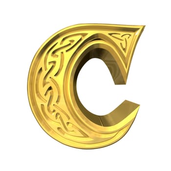 3d made - illustration of Celtic alphabet letter B