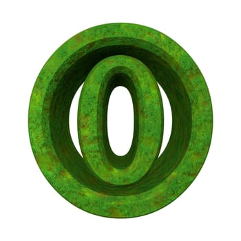 3d made - number 0 in green grass