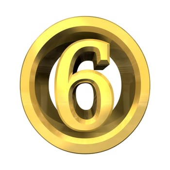 3d made - number 6 in gold