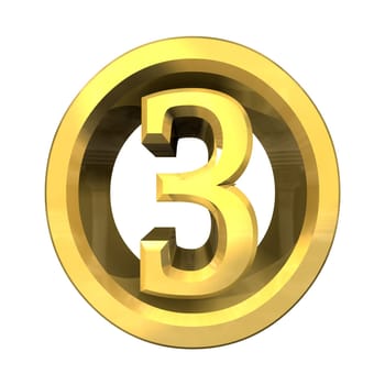 3d made number 3 in gold