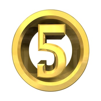 3d made - number 5 in gold