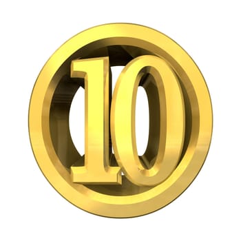 3d made - number 10 in gold