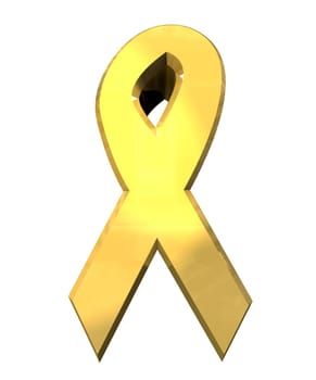 aids hiv symbol in gold (3d made)