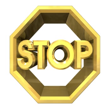 3d made STOP symbol in gold