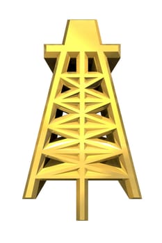 3d made - Oil Drill Icon in gold