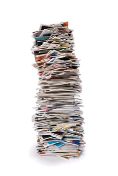 Stack of Magazines isolated on white background
