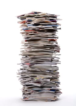 Stack of Magazines isolated on white background