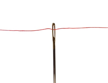 Thread Reel and nedle on white background