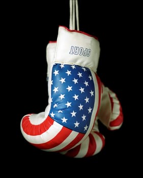 US Boxing Gloves on black background