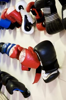 Large group of Boxing Gloves on a wall