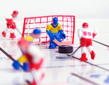 Hockey game with selective focus