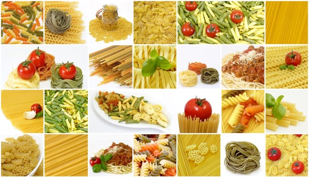 Colorful Pasta Collage