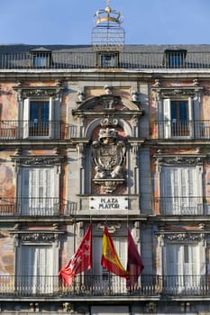 Principal building in Plaza Mayor, the most important square in Madrid