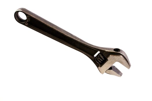 Adjustable wrench isolated on white background