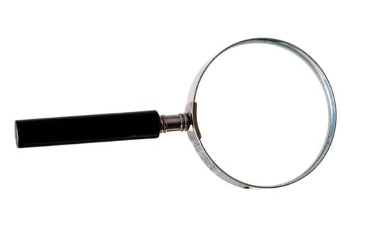 Magnifying glass on white background