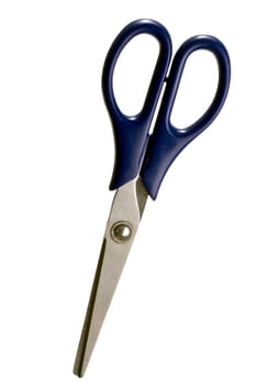 Blue handled scissors