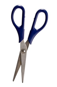 Blue handled scissors