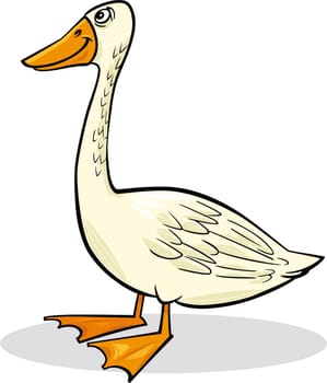 cartoon humorous illustration of funny farm goose
