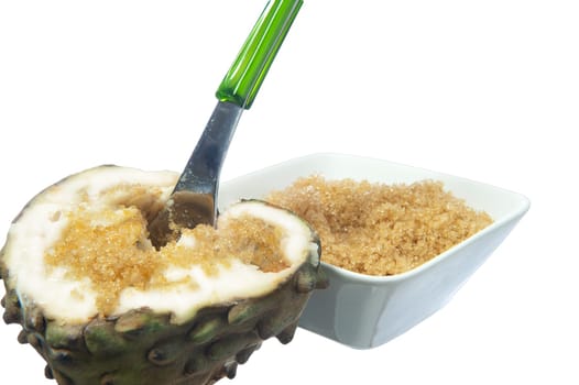 the cherimoya on a white background