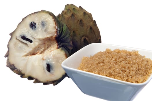 the cherimoya on a white background