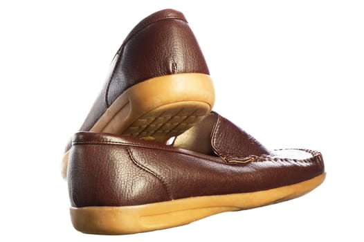 Italian leather men&#039 s shoes on a white background
