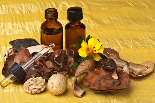 a ecological parfume for home on a yellow background
