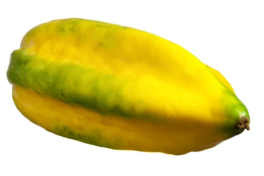 Babaco, a tropical fruit on white background