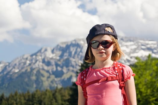 little girl in the Alps