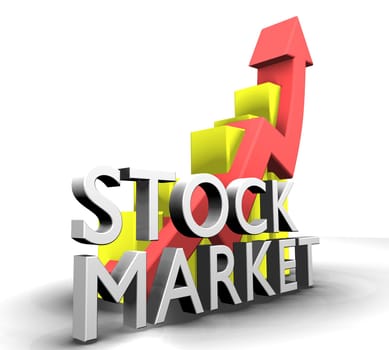 3d made - Statistics graphic with sales stock market