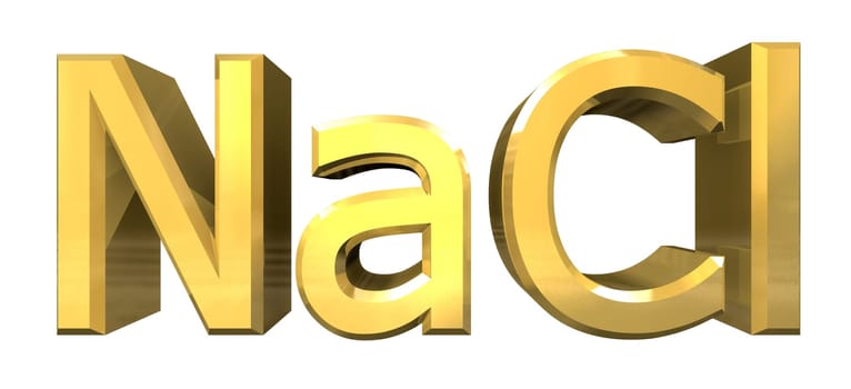 NACL solt - 3d made chemistry formulas in gold