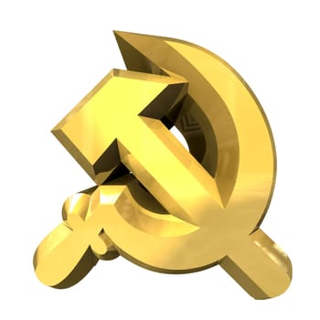 3d made hammer and sickle symbol