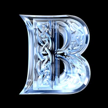 3d made - illustration of Celtic alphabet letter B