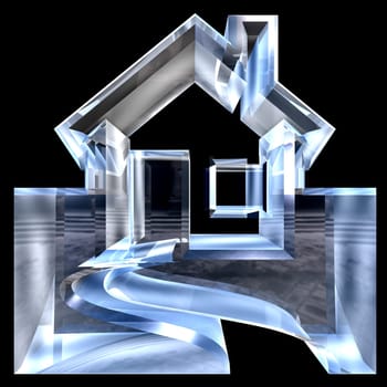 House Icon in glass - 3d made